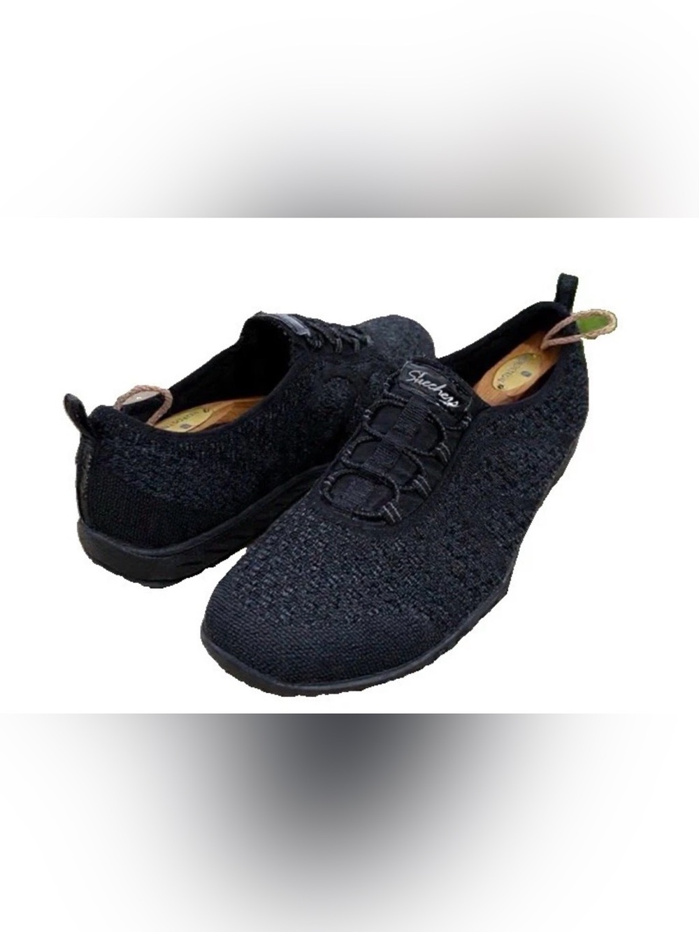 Skechers Hands Free Slip-Ins Black Knit Walking Shoes Women’s 9.5